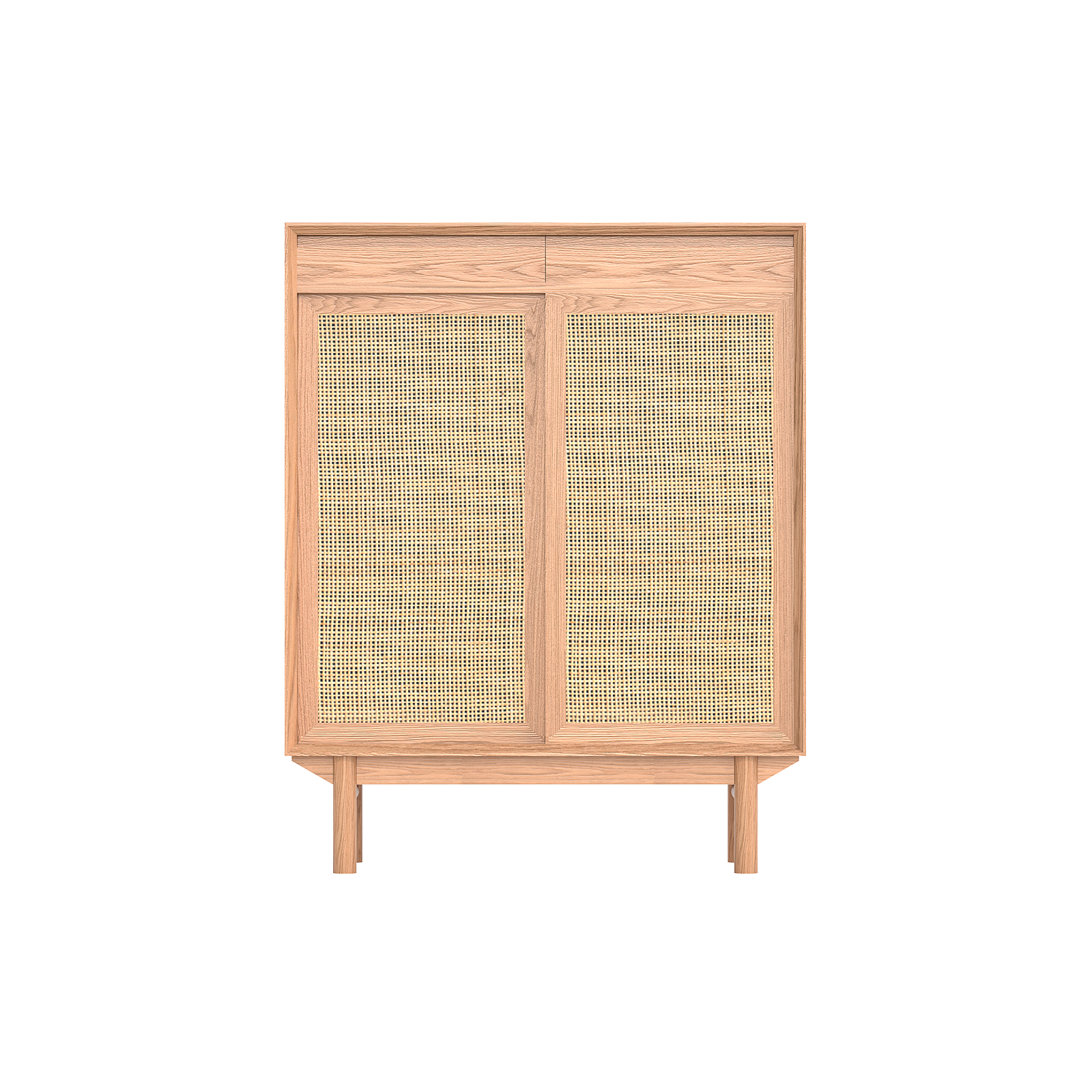 Torii Sideboard / Woven Rattan Doors & Glass Top - grado